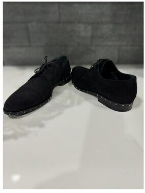 JIMMY CHOO Mens Axel Black Suede Studded Oxfords Size EU 44/ US 11